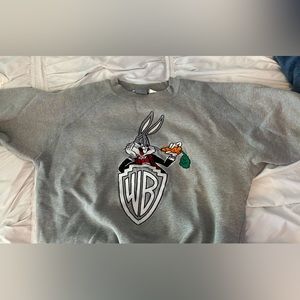 Rare Vintage Warner Bros. Bugs Bunny What’s Up Doc Carrot Sweatshirt 90s Gray